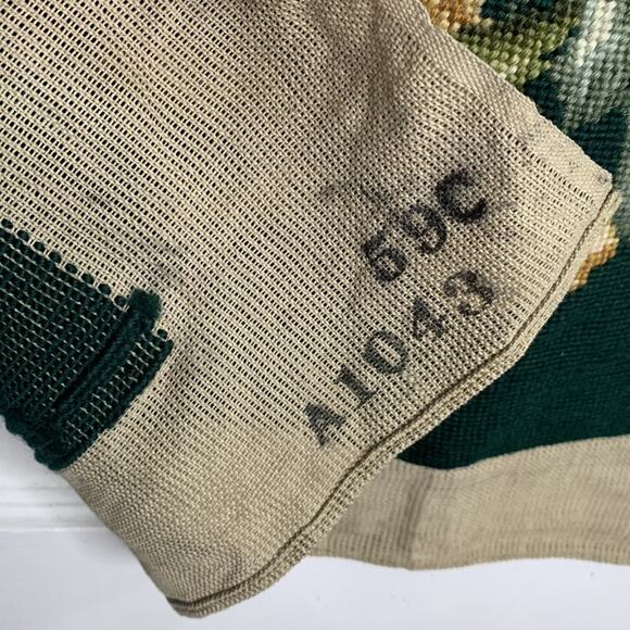 Victorian Floral Rose Lilly Handmade Vintage Needlepoint 18” Square Tapestry - Picture 6 of 10